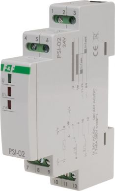 F&F Continous-pulse signal converter 24VAC/DC, 2x8A, 2xNO/NC PSI-02-24V | Elektrika.lv