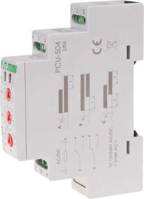 F&F Timing relay, 12÷264 V AC/DC, 2x4A, 2xNO/NC, PCU-504UNI PCU-504UNI | Elektrika.lv