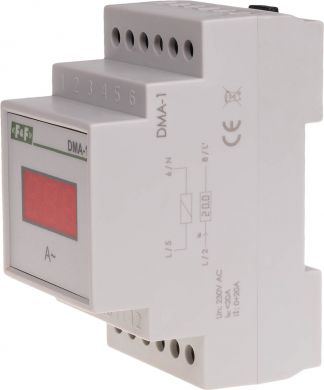 F&F Digitālais strāvas intensitātes indikators, 1 fāze, 300/5A, DMA-1-300-5A, 230VAC, 3 mod DMA-1-300-5A | Elektrika.lv