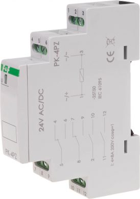 F&F Electromagnetic relay, 24V AC/DC, 4x8A, 2xNO/NC+2xNO PK-4PZ-24V | Elektrika.lv