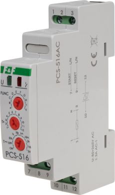 F&F Timing relay, 10 func., semiconductor output (triac) PCS-516AC | Elektrika.lv