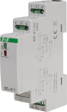 F&F Elektroniskais bistabils impulsu relejs, 165÷265V AC, 16A, 1xNO/NC, DIN BIS-411M | Elektrika.lv