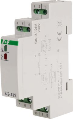 F&F Elektroniskais bistabils impulsu relejs, 165÷265V AC, 16A, 1xNO/NC, DIN BIS-412M | Elektrika.lv