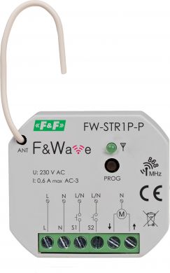 F&F Контроллер жалюзи, 100÷265VAC, 1 kanāls, 3:00AM, 0,6A, Ø60 FW-STR1P-P | Elektrika.lv