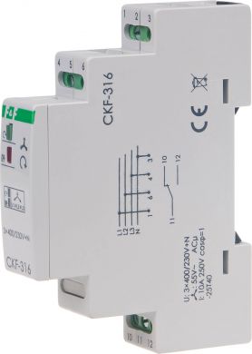 F&F Three phase asymmetry and sequence monitor, contacts 1C/O  I=10A 1 module CKF-316 | Elektrika.lv