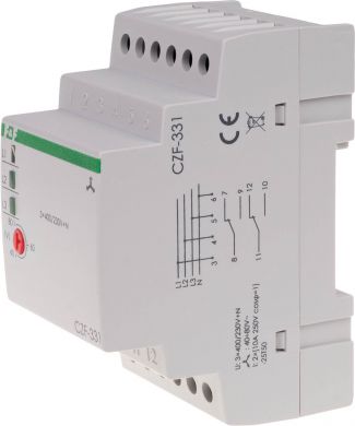 F&F CZF-331 Phase control relay 2C/O, I=2x5A,165-180V CZF-331 | Elektrika.lv