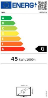 Dell LCD Monitor DELL U4924DW 49" Curved Panel IPS 5120x1440 32:9 60Hz Matte 8 ms Speakers Swivel Pivot Height adjustable Tilt Colour Black / Silver 210-BGTX 210-BGTX | Elektrika.lv