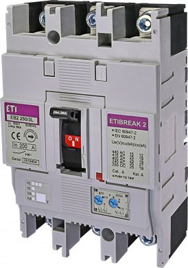 ETI EB2 250/3L 200A Industrial Circuit Breaker 3P 25kA (126-200A) 004671072 | Elektrika.lv