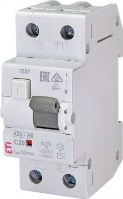 ETI KZS-2M AC C20/0.03 Noplūdes strāvas slēdzis ar pārsprieguma aizsardzību 2P C20A 30mA - AC 002173125 | Elektrika.lv