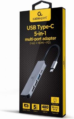Gembird I/O ADAPTER USB-C TO HDMI/USB3/5IN1 A-CM-COMBO5-03 GEMBIRD A-CM-COMBO5-03 | Elektrika.lv