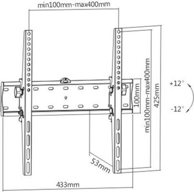 Gembird TV SET ACC WALL MOUNT 32-55"/WM-55T-02 GEMBIRD WM-55T-02 | Elektrika.lv