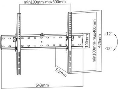 Gembird TV SET ACC WALL MOUNT 37-70"/WM-70T-02 GEMBIRD WM-70T-02 | Elektrika.lv