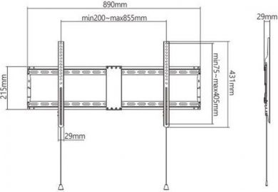 Gembird TV SET ACC WALL MOUNT 43-90"/WM-90F-01 GEMBIRD WM-90F-01 | Elektrika.lv