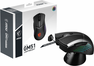 MSI MSI | Lightweight Wireless Gaming Mouse | GM51 | Gaming Mouse | Wireless | 2.4GHz | Black S12-4300080-C54