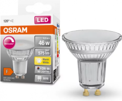 LEDVANCE LED Bulb SST PLUS SPOT PAR16 80 120° 6W GU10 2700K 575lm DIM 4058075613164 | Elektrika.lv