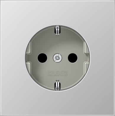 Jung Metal socket outlet 16A/250V, grounded, screwless, aluminium, LS AL1520 | Elektrika.lv