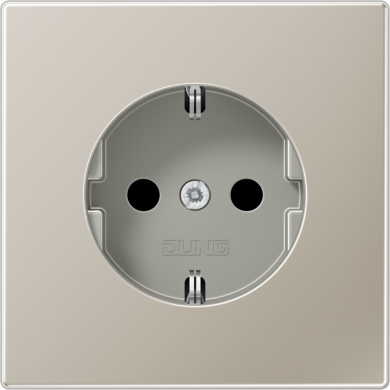 Jung Metal socket outlet 16A/250V, grounded, screwless, stainless steel, LS ES1520 | Elektrika.lv