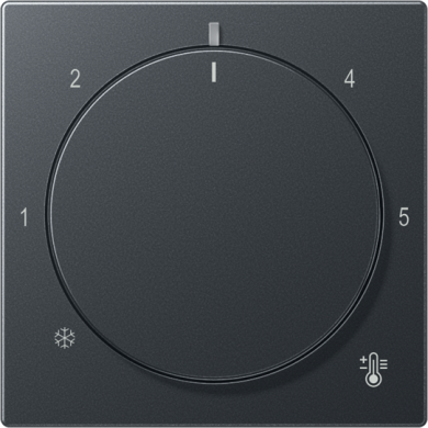 Jung Centre plate for thermostat, with knob, matt anthracite black, A range A1749BFANM | Elektrika.lv