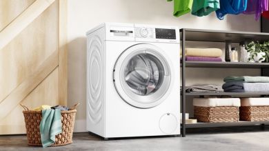BOSCH Bosch WNA144VLSN Washing Machine with Dryer, B/E, Front loading, Washing capacity 9 kg, Drying capacity 5 kg, 1400 RPM, White | Bosch | WNA144VLSN | Washing Machine with Dryer | Energy efficiency class B | Front loading | Washing capacity 9 kg | 1400 WNA144VLSN