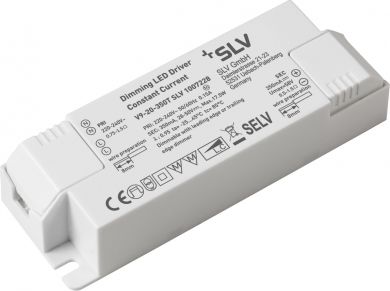SLV Dimmable LED driver with 350mA constant current and a maximum output of 20 watts. Dimmable via leading-edge and trailing-edge phase control 1007228 | Elektrika.lv