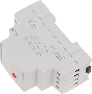 F&F Staircase automatic switch, 230V, 10A, anti-blocking function, DIN rail mounting, AS-222T AS-222T | Elektrika.lv