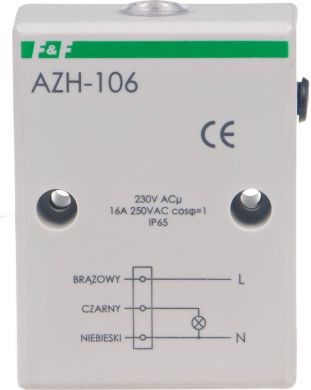 F&F Light dependent relay I=16A,AZH-106 hermetic with cable connection 0,8m 230V IP65 AZH-106 | Elektrika.lv