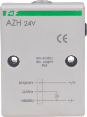 F&F Light dependent relay, 24V 10A, with internal light-sensitive sensor, panel-mounted AZH-24V | Elektrika.lv