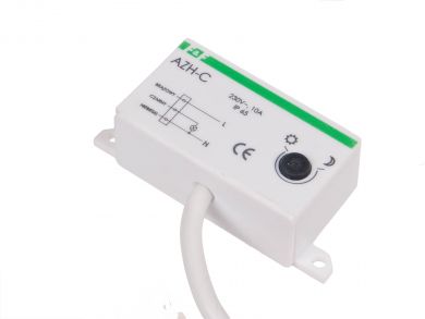 F&F Light dependent relay I=10A, hermetic with cable connection 0,5m miniature AZH-C | Elektrika.lv
