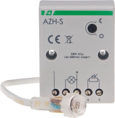 F&F Light dependent relay I=16A, with external hermetic probe Ø10, screw terminals AZH-S | Elektrika.lv