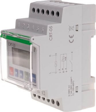 F&F Digital temperature controller, temp. setting range: -100-400° C, I=16A, 3 modules CRT-05 | Elektrika.lv