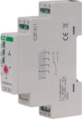 F&F Three phase monitor, contact: 1C/O, I=10A;activation voltage: 165-180V, 1 module CZF-311 | Elektrika.lv
