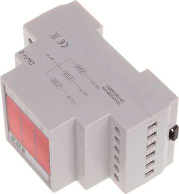F&F Sprieguma indikators, 1 fāze, 10÷480 V AC., paneļa, DMV-3 DMV-3 | Elektrika.lv