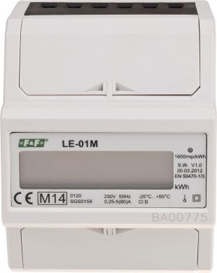 F&F Elektroenerģijas skaitītājs 1F RS-485 1x10(40A) kWh LE-01M | Elektrika.lv