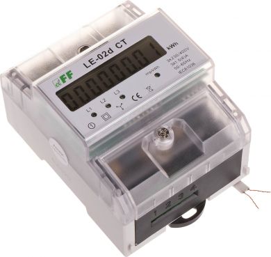 F&F Electric energy meter kWh 3P 400V work with current transformers 3x5(6)A LE-02D-CT | Elektrika.lv