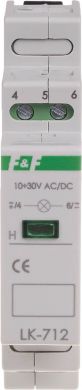 F&F Kontroles lampa 1x LED DIN 1 mod. zaļš, 10-30V LK-712G-10-30V | Elektrika.lv