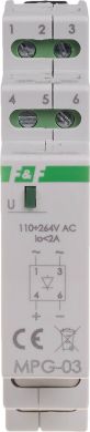 F&F Pilnviļņu diožu tilts MPG-03, 110÷264 VAC, 2A, 9,4 uF, zaļš LED, 1mod MPG-03-230V | Elektrika.lv