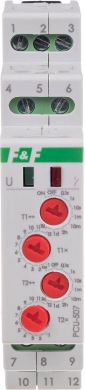 F&F Time relay, 24 VAC/DC, 2x8A, 2xNO/NC, 1mod, 2 func, 0,1s.-576h, 0,8W PCU-507-24V | Elektrika.lv