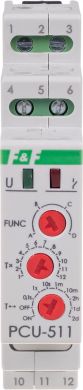 F&F Time relay, 230 VAC / 24 V AC/DC, 8A, 1xNO/NC, 0,1s&divide;576h, 1mod, 0,8W PCU-511DUO | Elektrika.lv