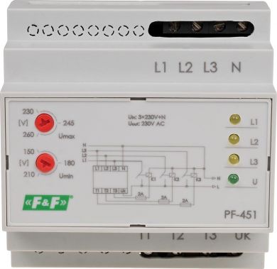 F&F Automatisks fāzes pārslēdzis PF-451 ic 6 mod. PF-451 | Elektrika.lv