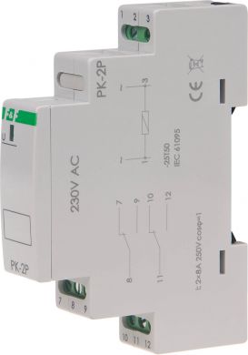 F&F Elektromagnētiskais relejs PK- 230V AC, contact:2C/O I=16A PK-2P-230V | Elektrika.lv