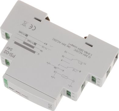 F&F Continous-pulse signal converter 24VAC/DC, 2x8A, 2xNO/NC PSI-02-24V | Elektrika.lv