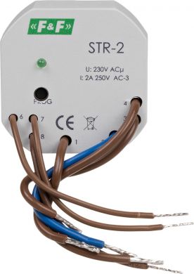 F&F Blinds controller, mechanism, 230VAC, 1 button, 0s÷10 min, 1.5A, IP20, STR-2 STR-2 | Elektrika.lv