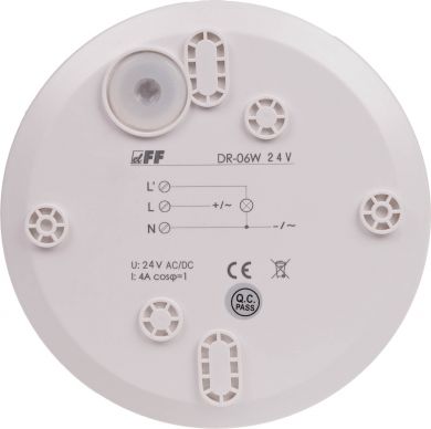 F&F Infrared motion sensor DR-06 white 360°, 24V DR-06W-24V | Elektrika.lv
