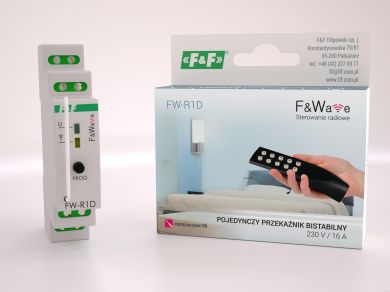 F&F FW-R1D Viens bistabilais relej uzstādīšana uz DIN, 85÷265 V F&Wave FW-R1D | Elektrika.lv