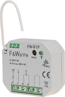 F&F Single bistable relay to a Ø60 flush-mounted box - receiver, F&Wave radio control FW-R1P | Elektrika.lv