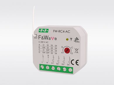 F&F 4 pogu tālvadības raidītājs z/a barošanas avots 3V 230AC F&Wave FW-RC4AC | Elektrika.lv