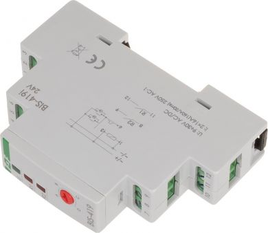 F&F Electronic bistable impulse relay 9&divide;30VAC/DC, 2x16A(120 A/20 ms), 2xNO, DIN BIS-419-LED-24V | Elektrika.lv