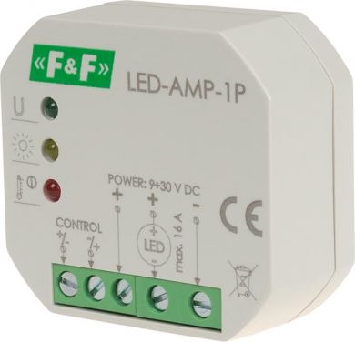 F&F LED-AMP-1P LED amplifieris kārbā 12/24VDC LED-AMP-1P | Elektrika.lv