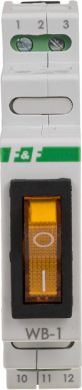 F&F Двухпозиционный переключатель, 16A 250VAC, IP20, желтая кнопка WB-1Y | Elektrika.lv