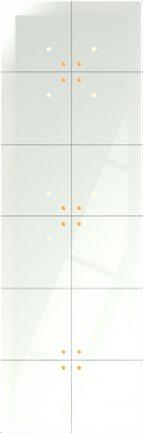 F&F Szklany panel dotykowy; 3 moduły w konfiguracji - 4+4+4 pola dotykowe, biały; GP-444-W GP-444-W | Elektrika.lv